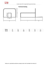 Load image into Gallery viewer, PVC Square Through Wall Parapet Roof Drain Outlet size chart
