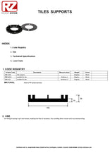 Load image into Gallery viewer, Tile support specification chart
